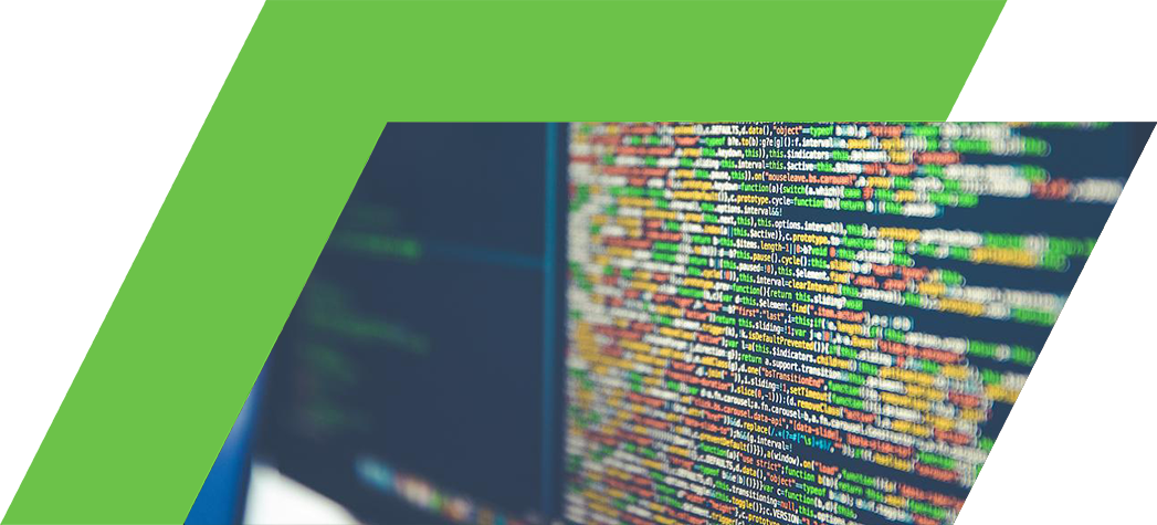 A close-up view of colorful programming code displayed on a computer screen.