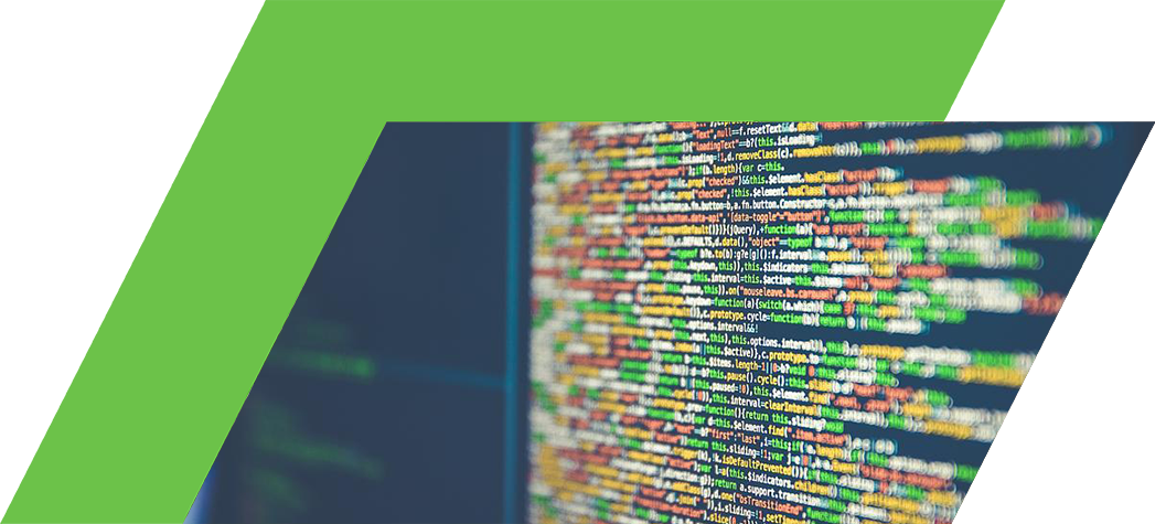 A close-up view of colorful programming code displayed on a computer screen.